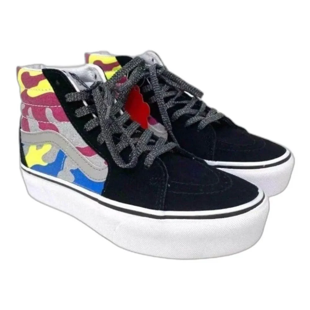 Vans men's shoes high tops  Sk8 Hi Platform After Dark Glitter Camo Mens 8